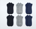 Unisex 6'lı Pamuklu Siyah/Gri/Lacivert Patik Çoraplar. - Görsel 2